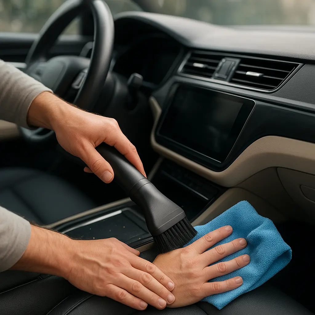 Interior vacuum and wipe